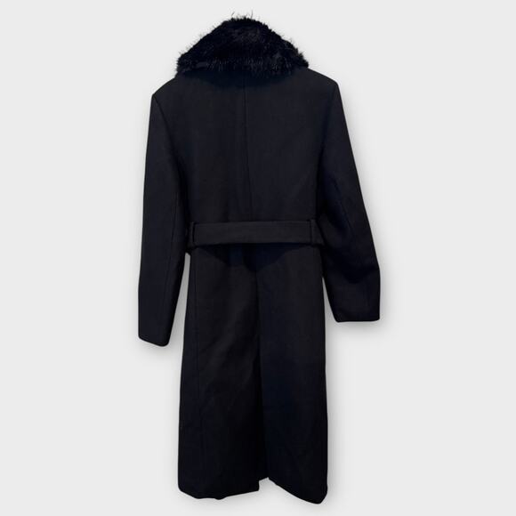 MANGO Manteco Wool Blend Coat with Removable Faux Fur Collar Size US/XL - Picture 8 of 16